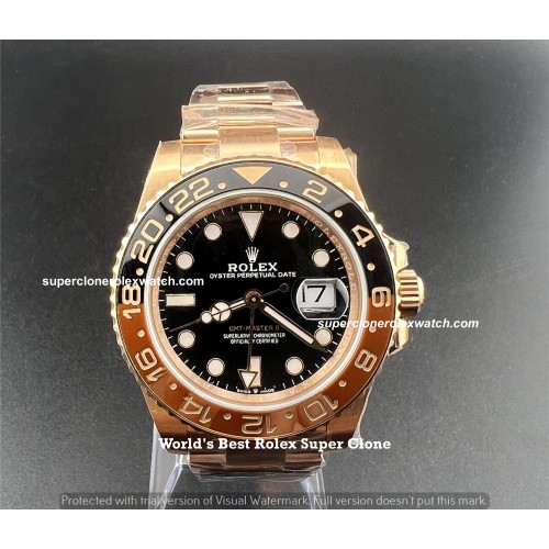 Rolex GMT Master II Root Beer 1:1 Super Clone Watch |Clean Factory Swiss ETA 3285 Movement |Ref.126715CHNR