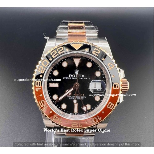 Rolex Root Beer GMT 1:1 Super Clone Watch |Clean Factory Swiss ETA 3285 Movement |Ref.126711CHNR