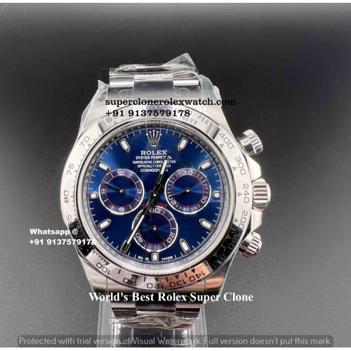 Rolex Daytona Blue 4130 Super Clone Most Perfect To Genuine Watch |1:1 Swiss Cloned 4130 Movement| Ref.116509