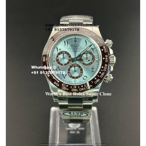 Rolex Daytona Arabic Ice Blue World's Most Close To Genuine Super Clone |1:1 Swiss ETA 4130 Movement |Ref.116506