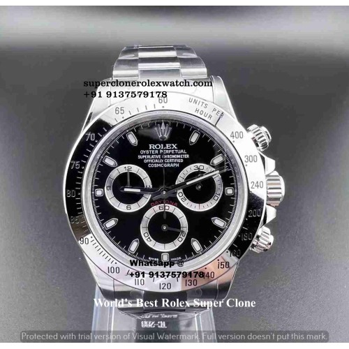 Rolex Daytona Black 4130 Super Clone Most Close To Genuine Watch |1:1 Swiss Cloned 4130 Movement| Ref.116520