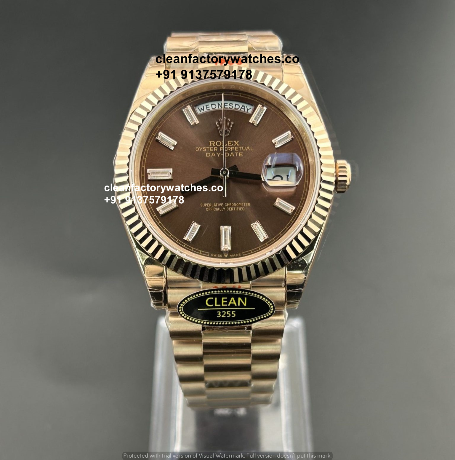 Rolex Day Date Chocolate Dial Rose Gold Super Clone | Swiss Replica 3255 Movement